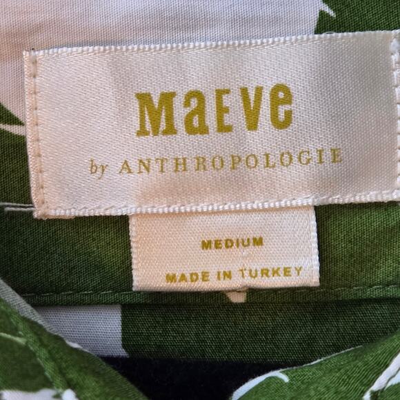 Maeve Anthropologie Bettina Tiered Shirt Dress Pockets Midi sz M Fits 8 10 12 - Picture 2 of 12